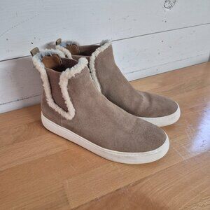 Lucky brand Womens Faux Fur-Lined Suede Slip-On Ankle Boots Size 8.5M
